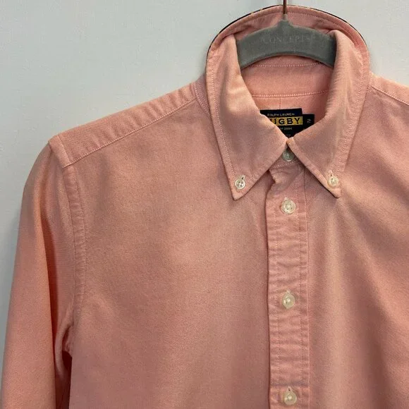Rugby Ralph Lauren OCBD Button Down Shirt Orange Size 2 - Picture 1 of 13